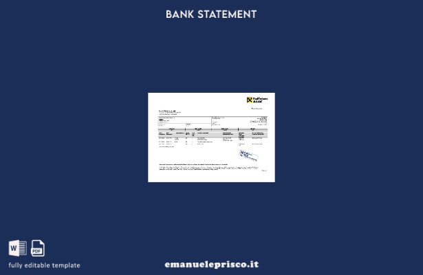 modello word di estratto conto bancario Romania Raiffeisen in stile verificato